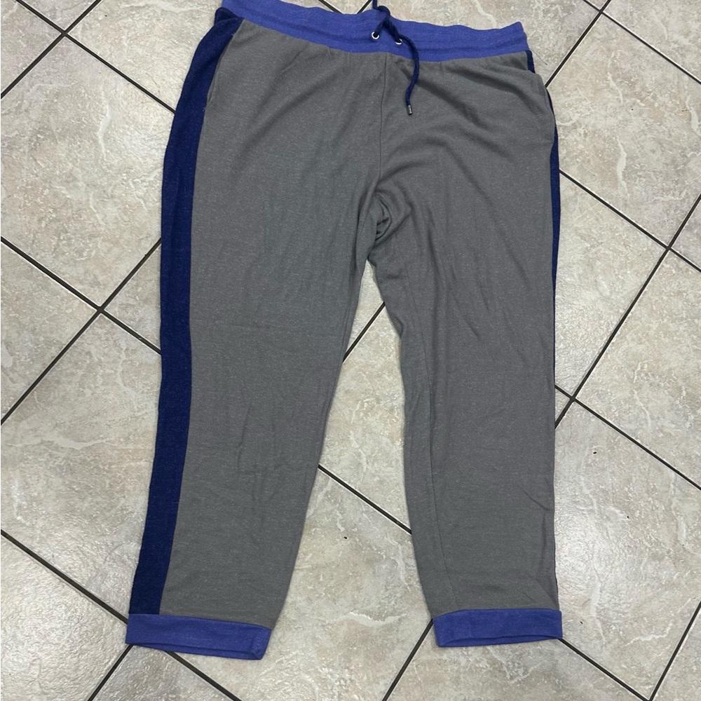 Chico's Gray Pants with Blue Trim